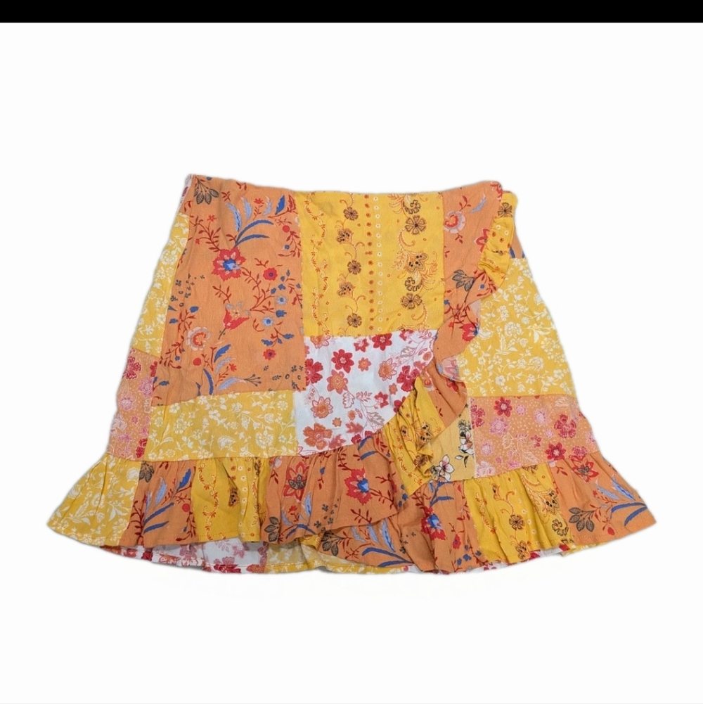 Forever 21 Patchwork Mini Skirt S Cottagecore Whimsical Prairie Sk1 7700 - Picture 3 of 9